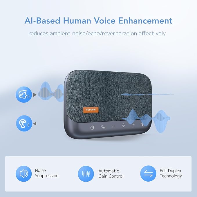 NUROUM A15 Conference Speaker and Microphone, Portable&Scalable Bluetooth