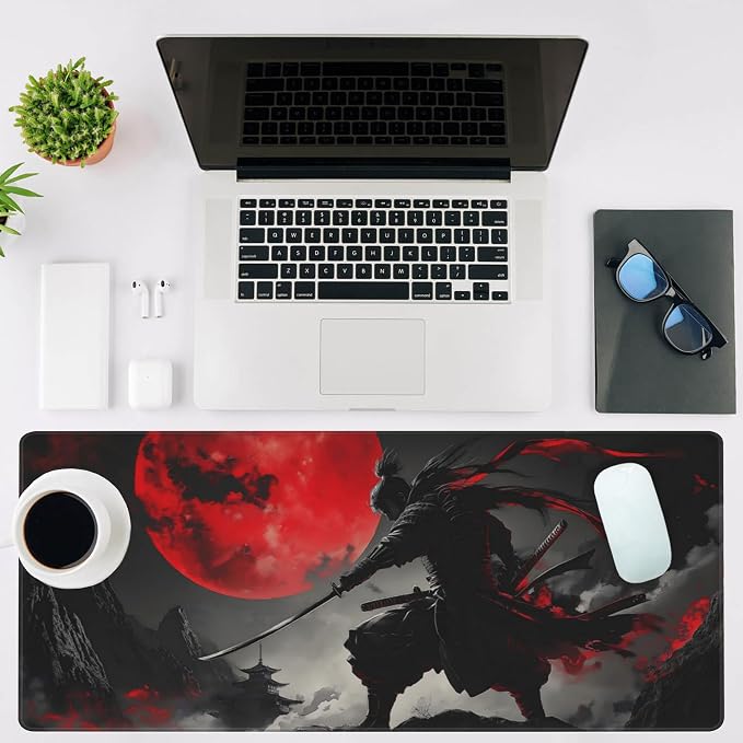 Mouse Pad Large Anime Samurai Non-Slip Gaming Desk Mat