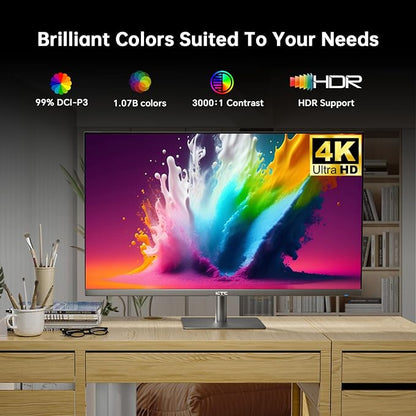 KTC 32 Inch 4K Smart Monitor, Google System UHD (3840x 2160) Smart Monitor with Speakers, Netflix Licensed, Type-C 65W PD, WirelessDisplay, HDR, Bluetooth, Hey Google Voice Remot, VESA Support, A32Q8