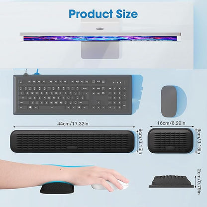 MEKASS Ergonomic Wrist Rest for Keyboard and Mouse, Soft Memory Foam Keyboard