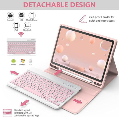 Keyboard Case for iPad Air 11-inch M3/M2/Air 5th/ 4th Generation- Detachable