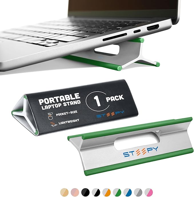 Steepy Portable Laptop Stand for Desk – Adjustable Height, & Portable Laptop