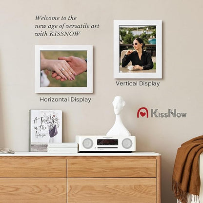 8x10 Picture Frame 4 Pack, White Solid Wood Gallery Photo Frame, Wall Hanging or Tabletop Display