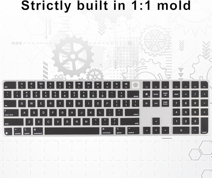 Allinside Black Keyboard Cover for 2024 Mac Magic Keyboard