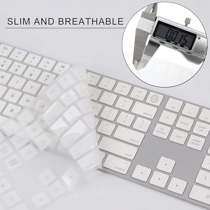 Allinside White Keyboard Cover for 2024 Mac Magic Keyboard