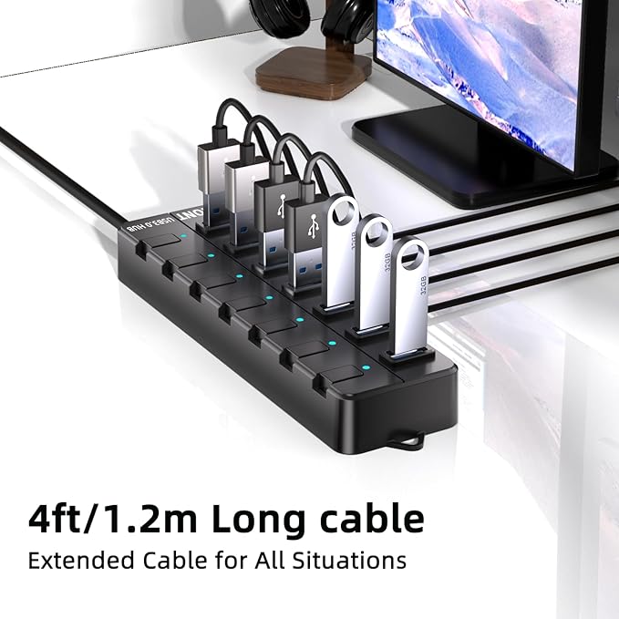 VEMONT 7-Port USB 3.0 Hub Suitable