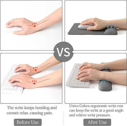 UnivoColors Design-Wave Set of Keyboad Wrist Rest & Mouce Pad, Artificial