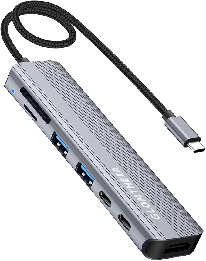 USB C Hub Multiport Adapter for Laptop MacBook Air/Pro, 100W PD, 2xUSB-A 3.0