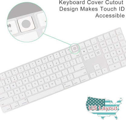 Allinside White Keyboard Cover for Mac Magic Keyboard