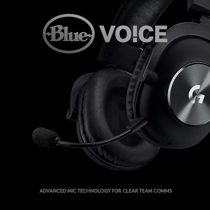 Logitech G Pro X Wired Gaming Headset: Blue VO!CE Detachable Boom Mic, DTS 7.1