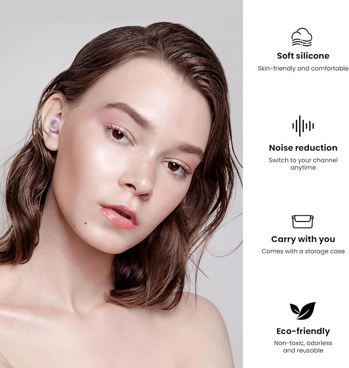 Ear Plugs for Noise Reduction, Reusable Concert Earplugs Hearing Protection
