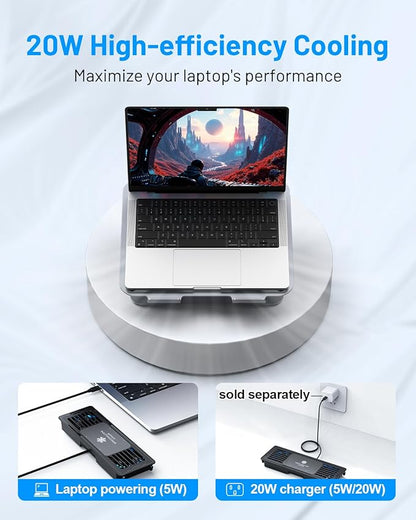 Laptop Cooling Stand with Detachable Thermoelectric Cooler, Adjustable Height &