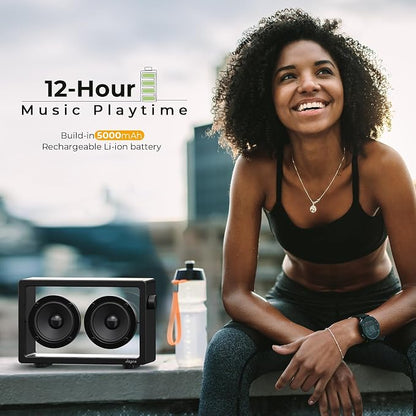 Cassette Portable Bluetooth Speaker, 20W Minimalist Speakers Bluetooth Wireless