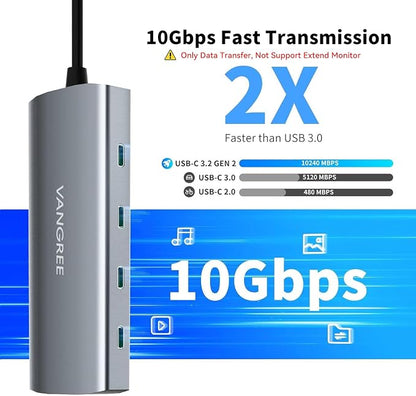 VANGREE USB C Hub, 3 USB 3.2 Gen 2 Ports
