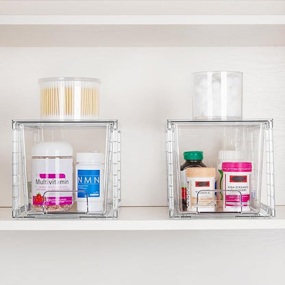 Vtopmart 2 Pack Large Stackable Storage Drawers, Easily Assemble