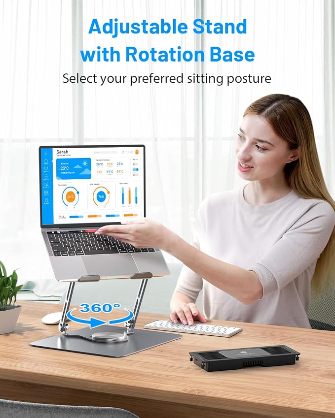 Laptop Cooling Stand with Detachable Thermoelectric Cooler, Adjustable Height &