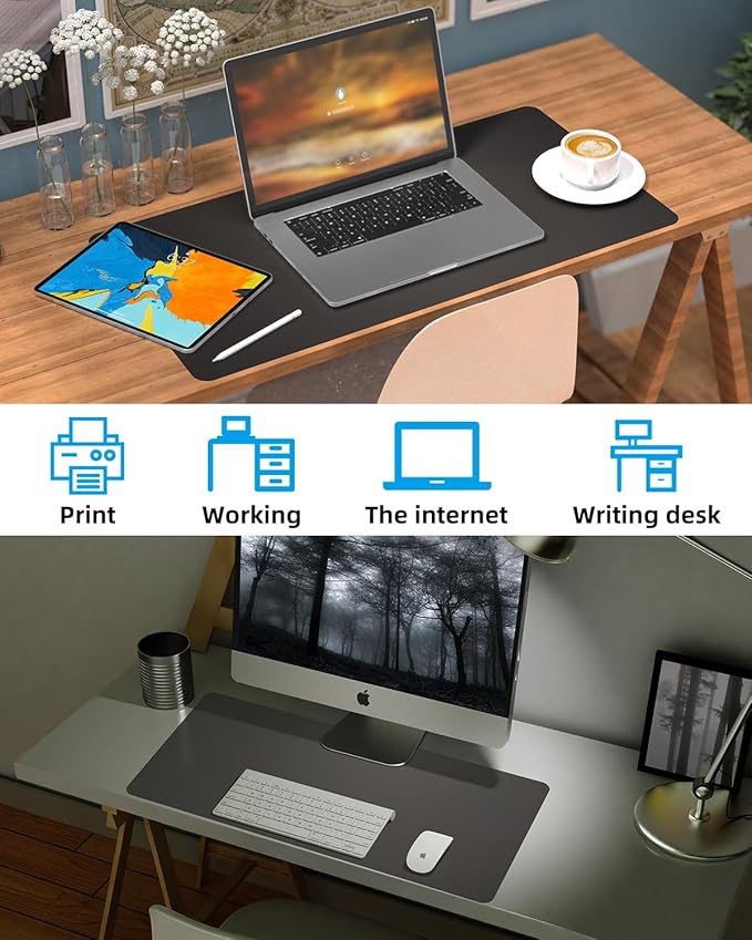 Small Desk Mat, Leather Desk Pad Protector, Desk Mouse pad, Office Desk mat