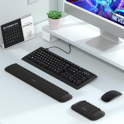 MEKASS Ergonomic Wrist Rest for Keyboard and Mouse, Soft Memory Foam Keyboard