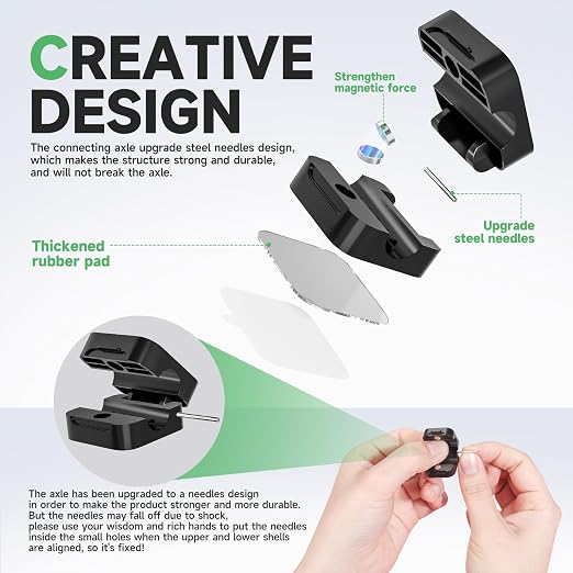 9 Black Magnetic Cable Clips, Under Desk Cable Management, Cord Holder