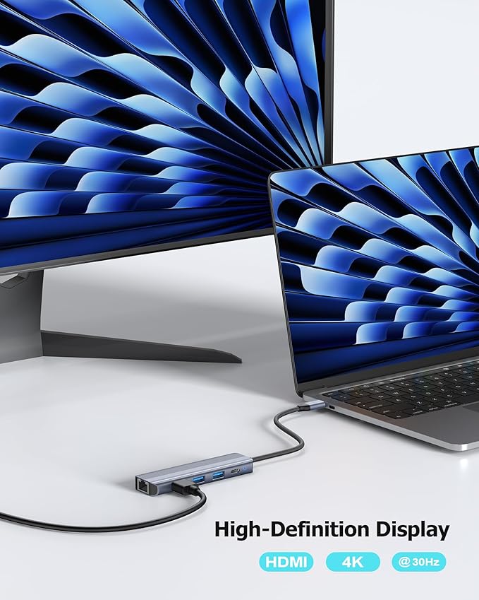 USB C Hub Ethernet HDMI Multiport Adapter