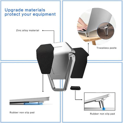 Laptop Stand Portable, Zinc Alloy Laptop Mini Stand, Laptop Riser Invisible