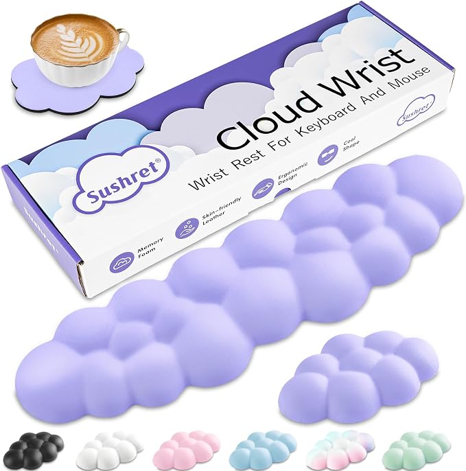 Cloud Wrist Rest Keyboard, Cloud Keyboard Wrist Pad Set