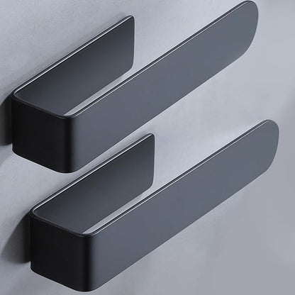 Taozun Hand Towel Bar Bathroom Towel Holder Black Single Towel Rack Self Adhesive Towel Ring Stainless Steel Towel Rail for Bathroom Kitchen, 2 Packs