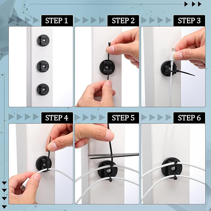 Yookeer 60 Pieces Magnetic Zip Tie Mount Multipurpose Cable Holder Magnets