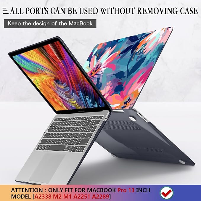 CISSOOK Compatible with MacBook Pro 13 inch Case 2025-2016 Release M2 M1 Chip