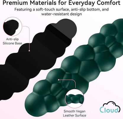 Cloud Wrist Rest for Computer Keyboard, 4-in-1 Memory Foam Leather Cloud