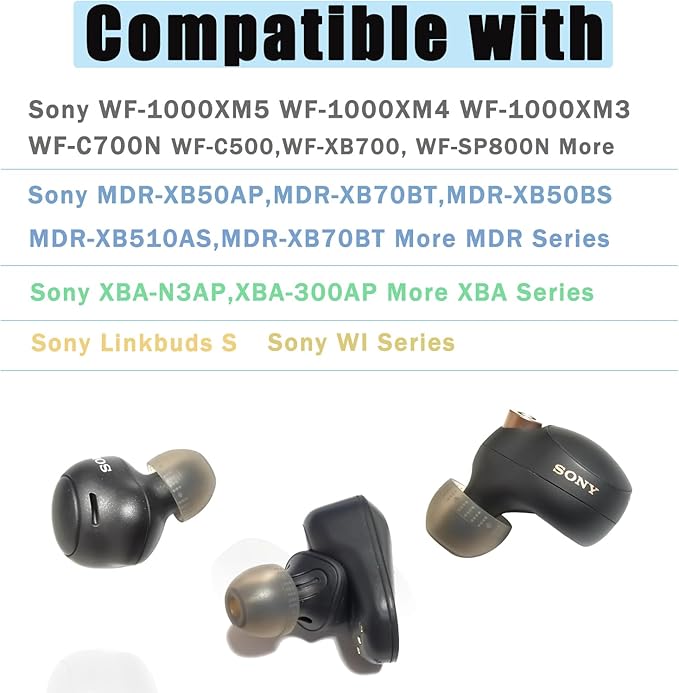 Silicone Replacement Ear Tips for Sony 1000XM5/1000XM4/LinkBuds