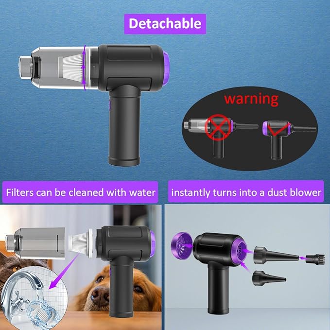14500 Pa Computer Vacuum Cleaner Mini & 110000RPM Compressed Air Duster
