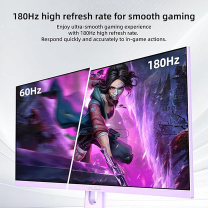 27 inch Gaming Monitor, 180Hz Computer Monitor QHD 1440P Fast IPS Panel Pc Monitor, sRGB100%,1ms, DisplayPort/HDMI/Eye Care/Wall Mount Compatible-Purple