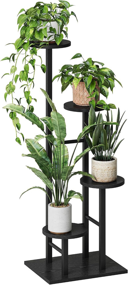 5 Tier Plant Stand Indoor, Corner Plant Shelf, Plant Shelves Organizer, Flower Stand for Multiple Plants, Tall Wood Plant Shelf Holder for Indoor, for Living Room, Balcony GPS108BW