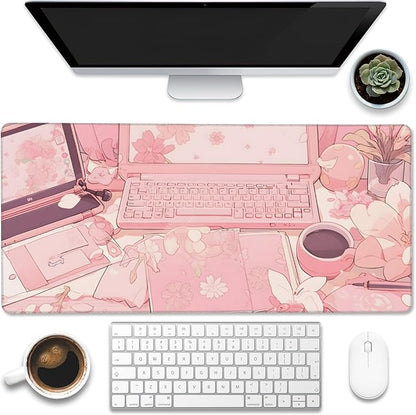 Large Gaming Mouse Pad for Desk, Kawaii Anime Desktop Desk Pad, Extended Big