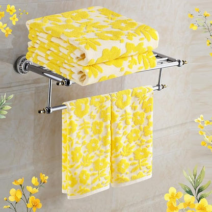 Quera 2 Pack Hand Towels Spring Summer Yellow Flower Sunflower Farmhouse Cotton Bathroom Decorative Towels Set for Drying, Cleaning, Cooking, Holiday 13.7'' x 29.5''