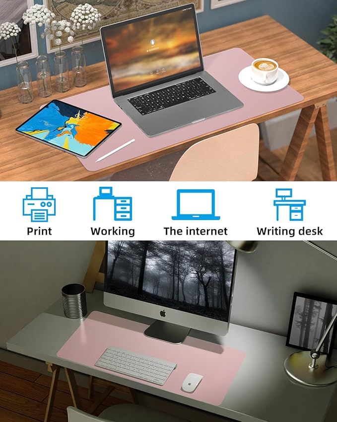 Non-Slip Desk mat, PULeather Desk Pad Protector, Office Desk Mat, Large Mouse