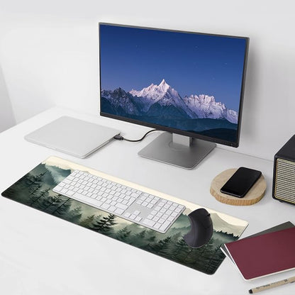 Misty Forest Large Mouse Pad, Gaming Keyboard Desk Pad, Extended Mouse Mat