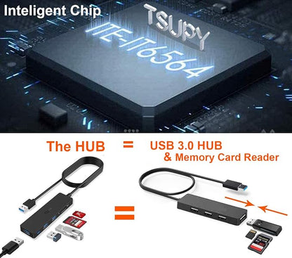 USB Hub 3.0 Splitter, TSUPY USB 3.0 Hub Multi USB Adapter Port Expander