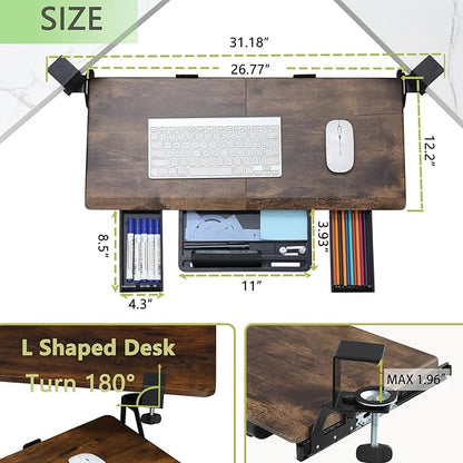 ETHU Keyboard Tray Under Desk, Ergonomic Corner Keyboard Tray