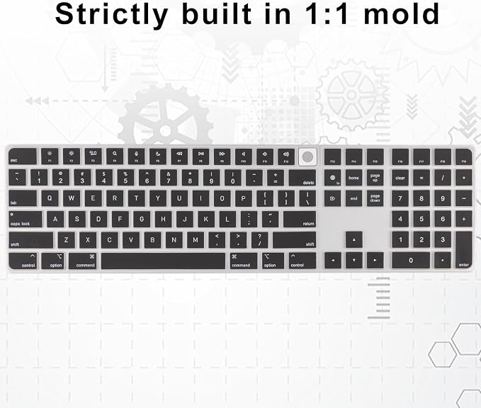 Allinside Black Keyboard Cover for Mac Magic Keyboard