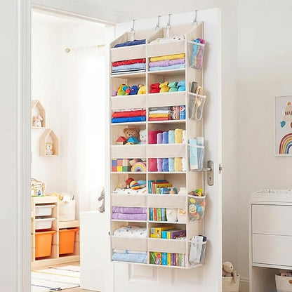 2 Pack Over the Door Organizer 5 Tiers, Extra Large Behind Door Storage of 10