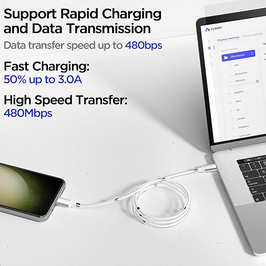 AICase Magnetic Charging Cable, Type C to Type C Super Organized Charging