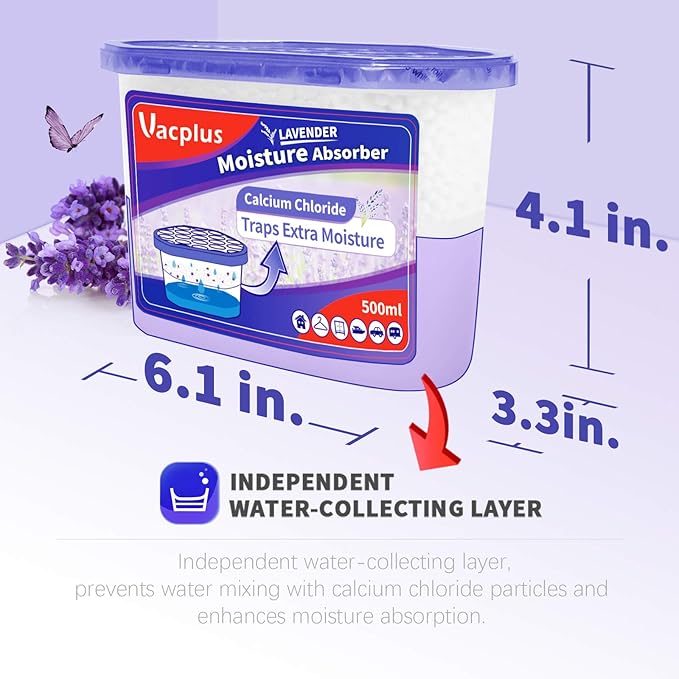 Vacplus Moisture Absorbers 6 Pack, 10.5 Oz Portable Humidity Absorber Boxes