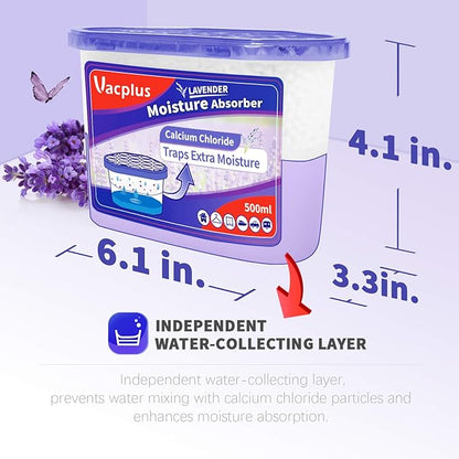 Vacplus Moisture Absorbers 6 Pack, 10.5 Oz Portable Humidity Absorber Boxes