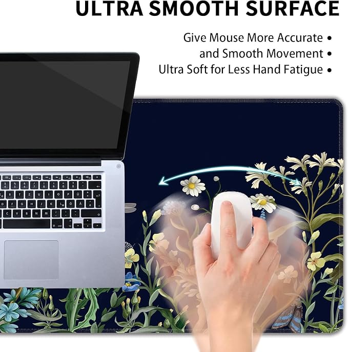 Weeds Flowers Large Mouse Pad, Gaming Keyboard Desk Pad, Extended Mouse Mat
