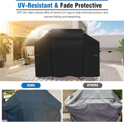 KINGLY Heavy Duty 48 Inch Grill Cover for Weber Spirit 200 and Spirit II 200 Series,600D Waterproof Fade Resistant 48 Inch BBQ Gas Grill Cover for Outdoor Grill with Straps,Compared to Weber 7138