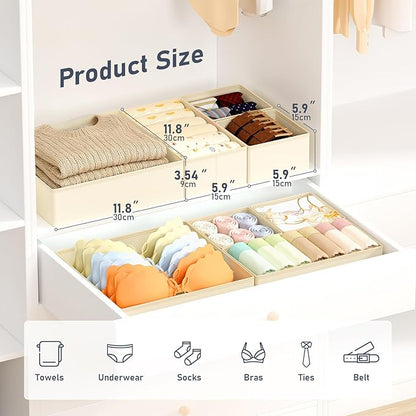 DIMJ Drawer Organizer Clothes, 28 Pack Dresser Organizer, Foldable Closet