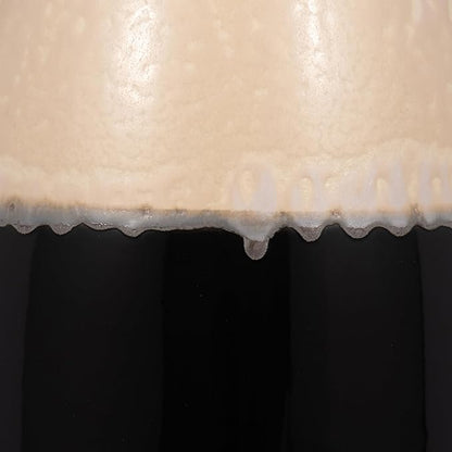 Ceramic Vase for House and Bedroom Decor– Elegant Flower Vase for Table and Room Accent – Modern Floor Piece for Living Room, Home, and Office Decor Display - 31" White & Black