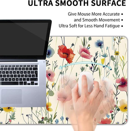 Wild Flowers Large Mouse Pad, Gaming Keyboard Desk Pad, Extended Mouse Mat
